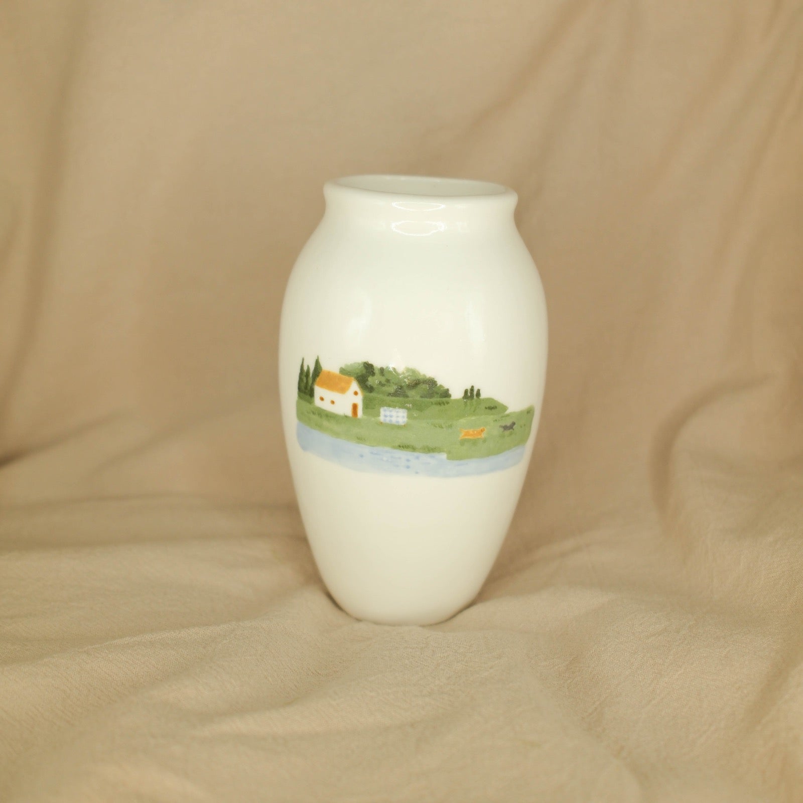 A Home, a Blanket, and Two Dogs Mid-Chase