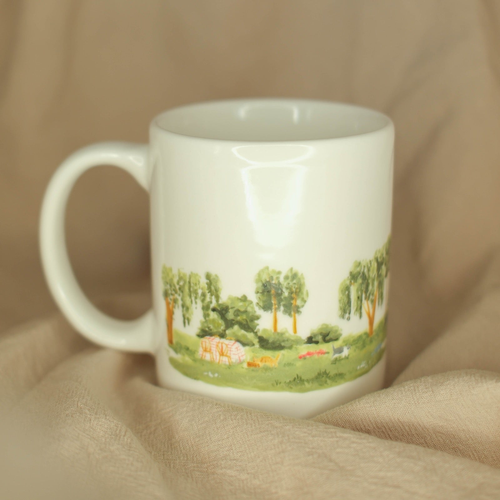 A Cat Tea Party in the Forest - Mug (Panoramic)