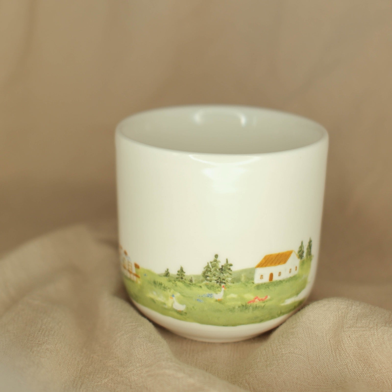 A Tea Party with a Mountain View - Cup (Panoramic)