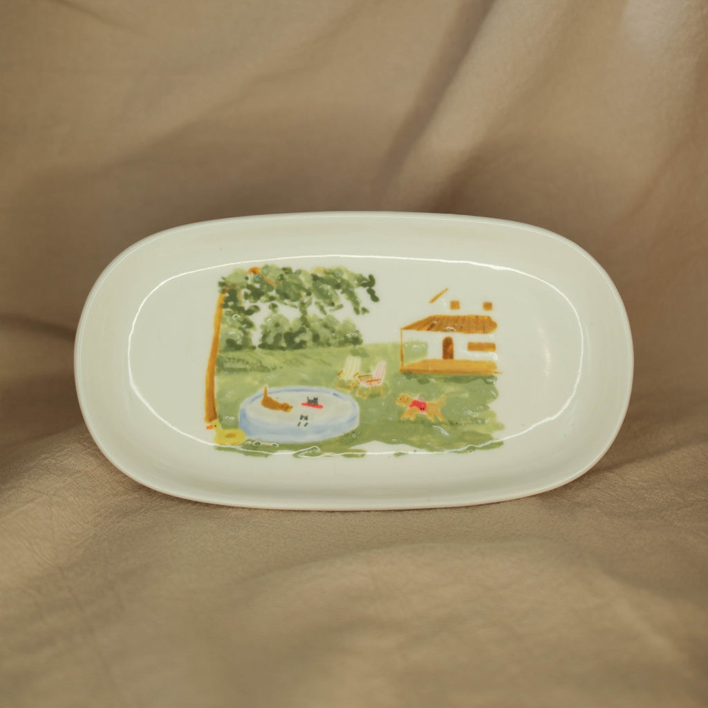 The Summer in the Backyard Pool - Long Plate