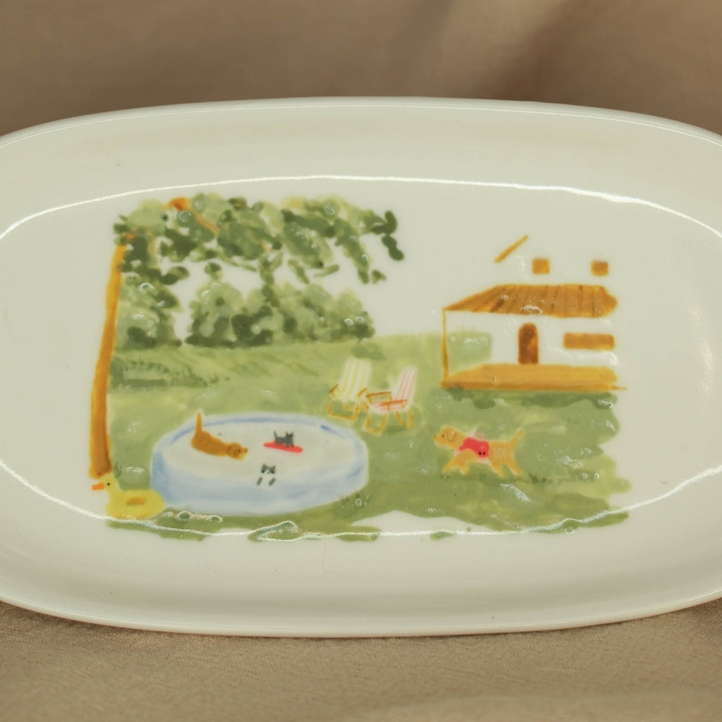 The Summer in the Backyard Pool - Long Plate
