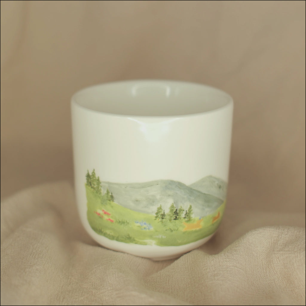 A Tea Party with a Mountain View - Cup (Panoramic)