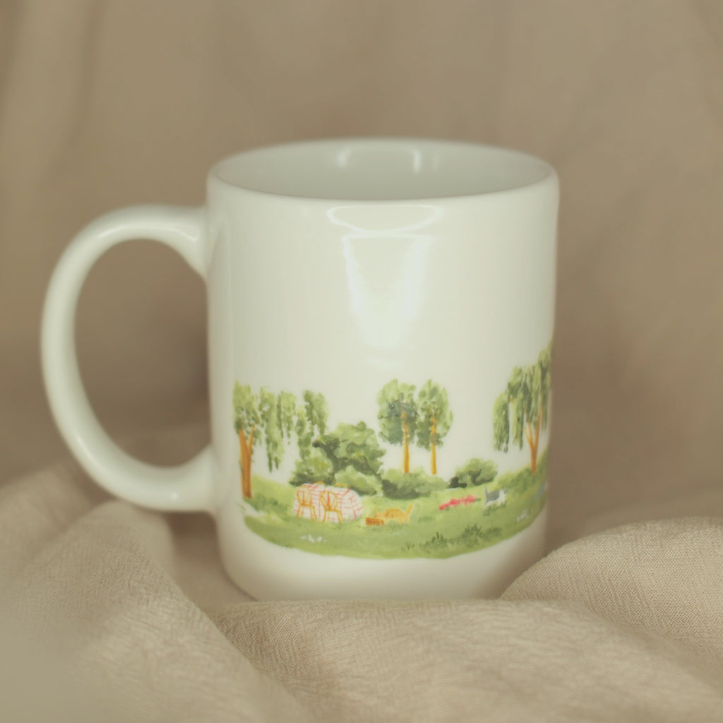 A Cat Tea Party in the Forest - Mug (Panoramic)